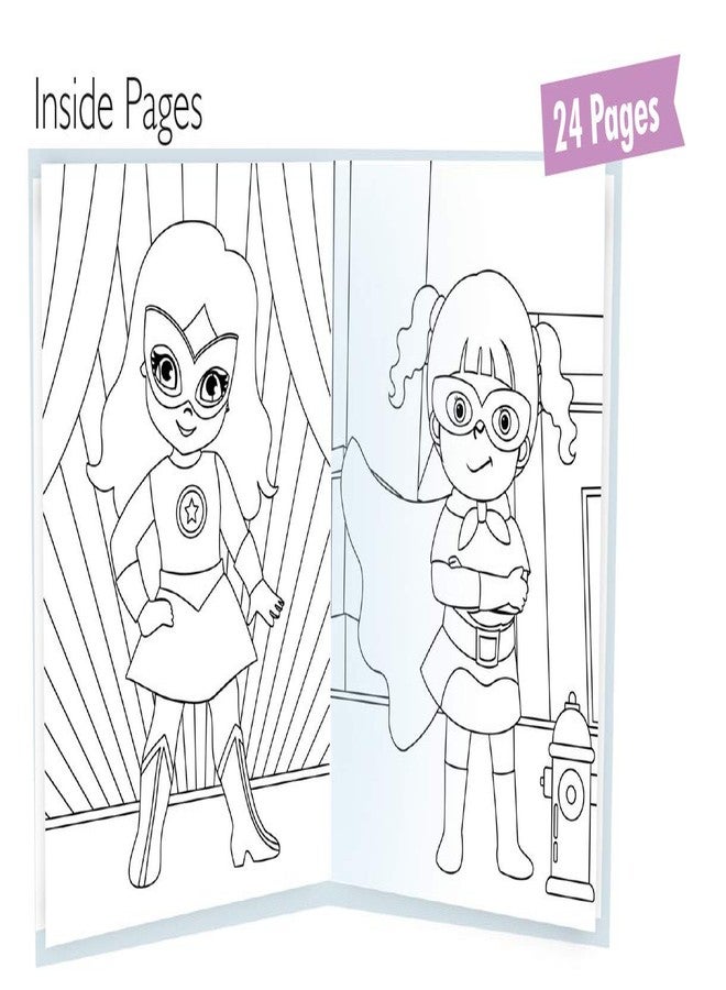 BRIJBASI Hello Friend Supergirl Coloring Book with 12 vibrant Crayons Colours + 24 Pages Colouring Book for 4+ yrs. - Image 4